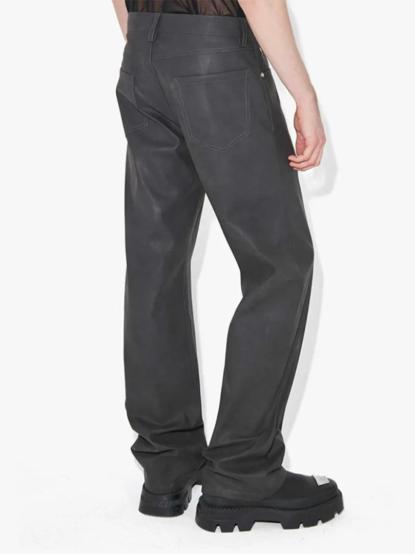 Matte Faux Leather Trousers Black