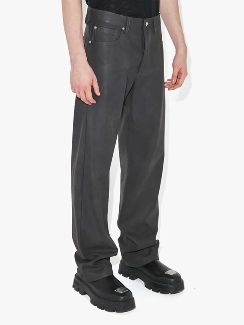Matte Faux Leather Trousers Black