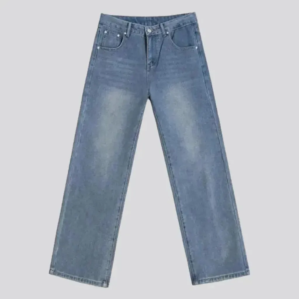 Mid-waist baggy jeans
 for men