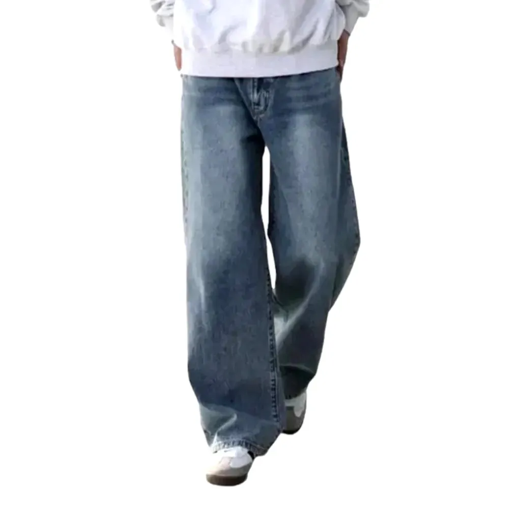 Mid-waist baggy jeans
 for men