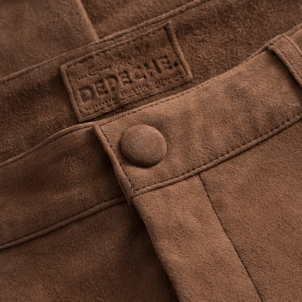 Suede chino pants / 50308 - Chocolate