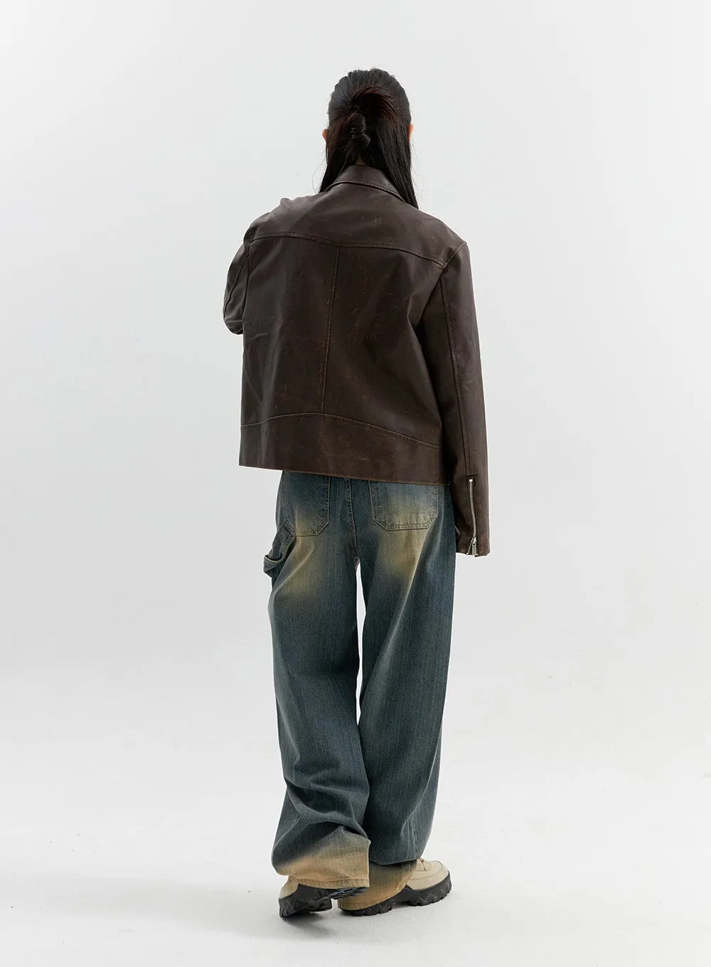 Vintage Wash Wide Leg Jeans CO306