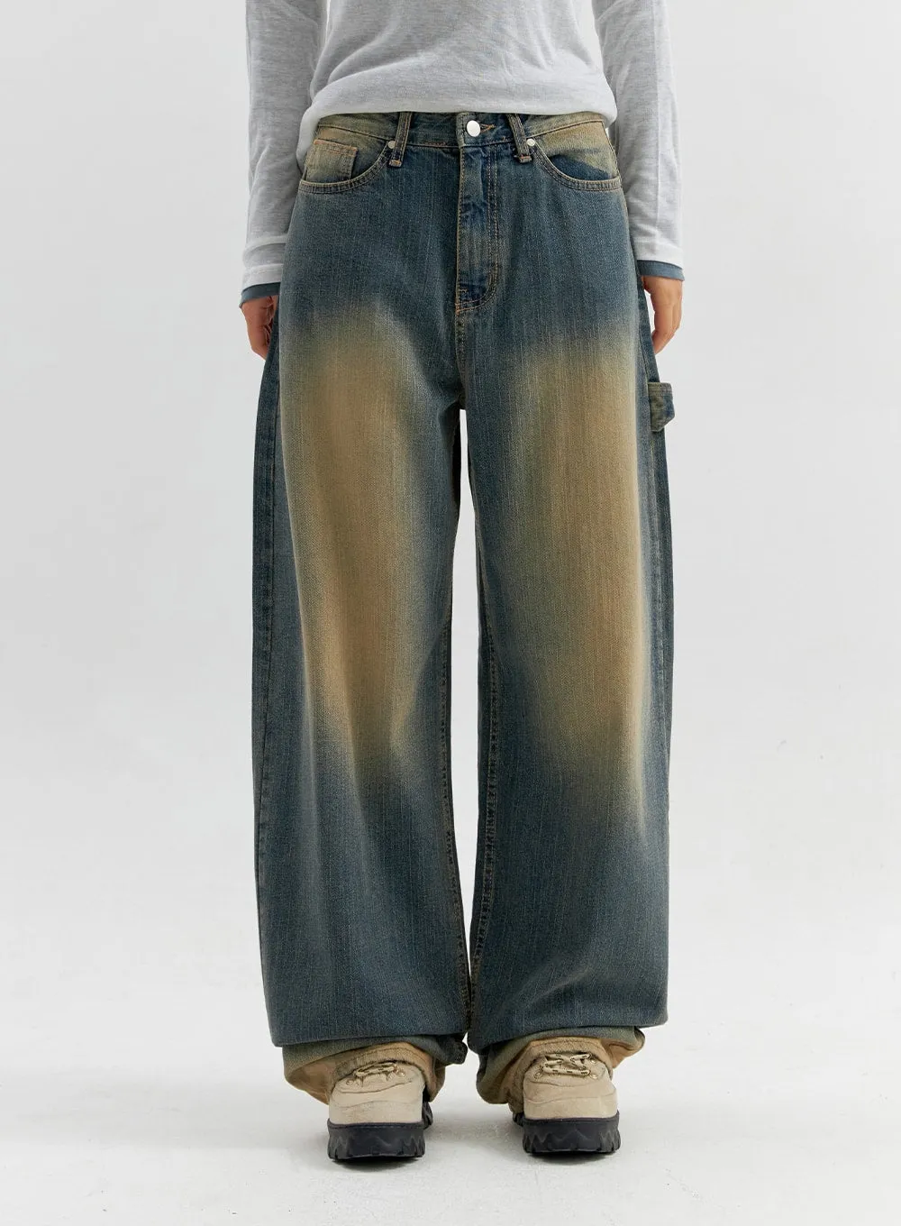 Vintage Wash Wide Leg Jeans CO306