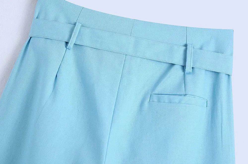 WIDE-LEG TROUSERS WITH BUTTONED BELT