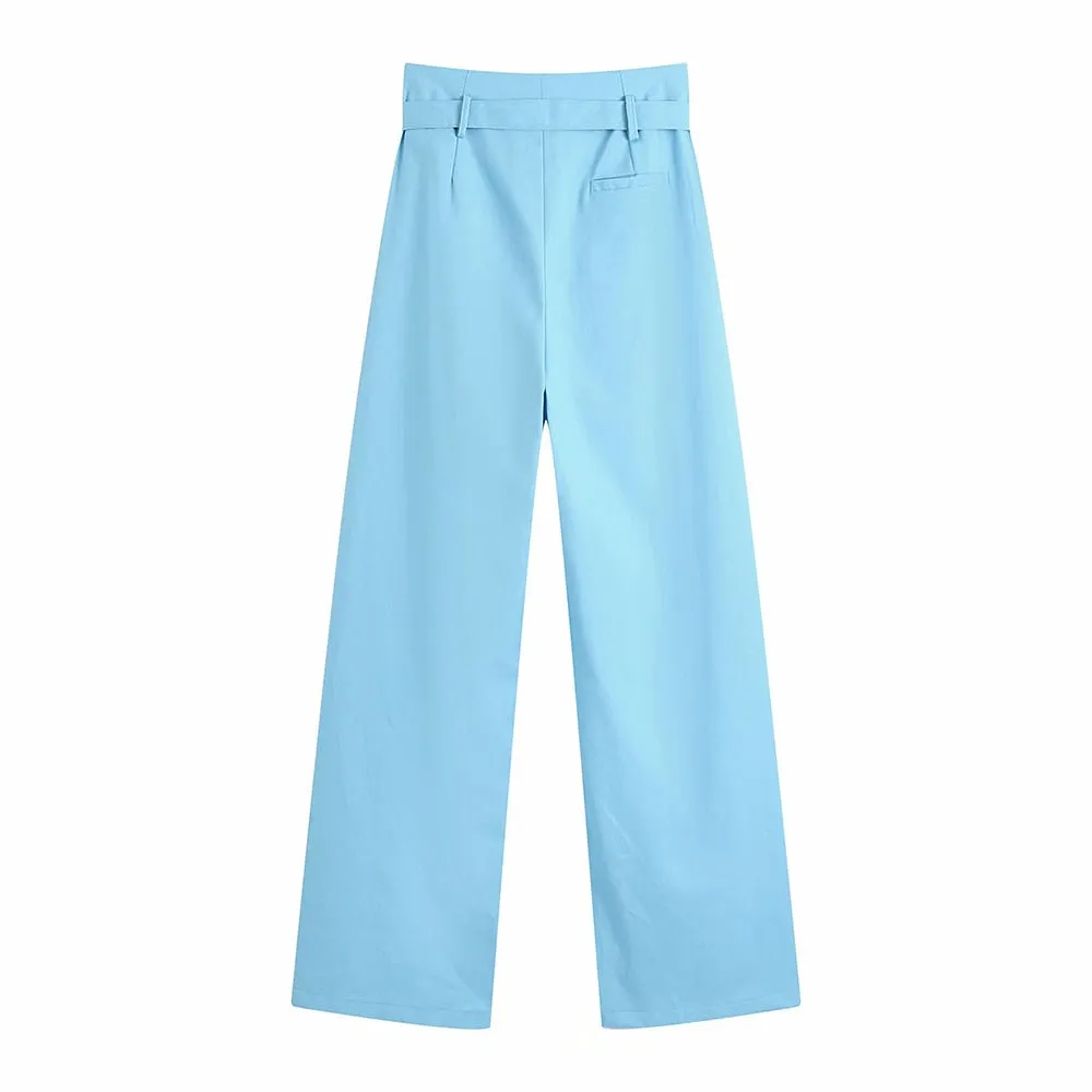WIDE-LEG TROUSERS WITH BUTTONED BELT