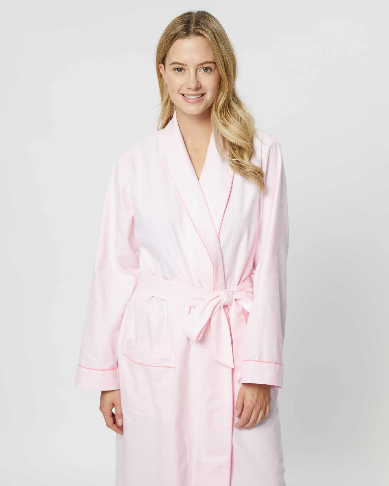 Women's Brushed Cotton Dressing Gown - Willet Pink