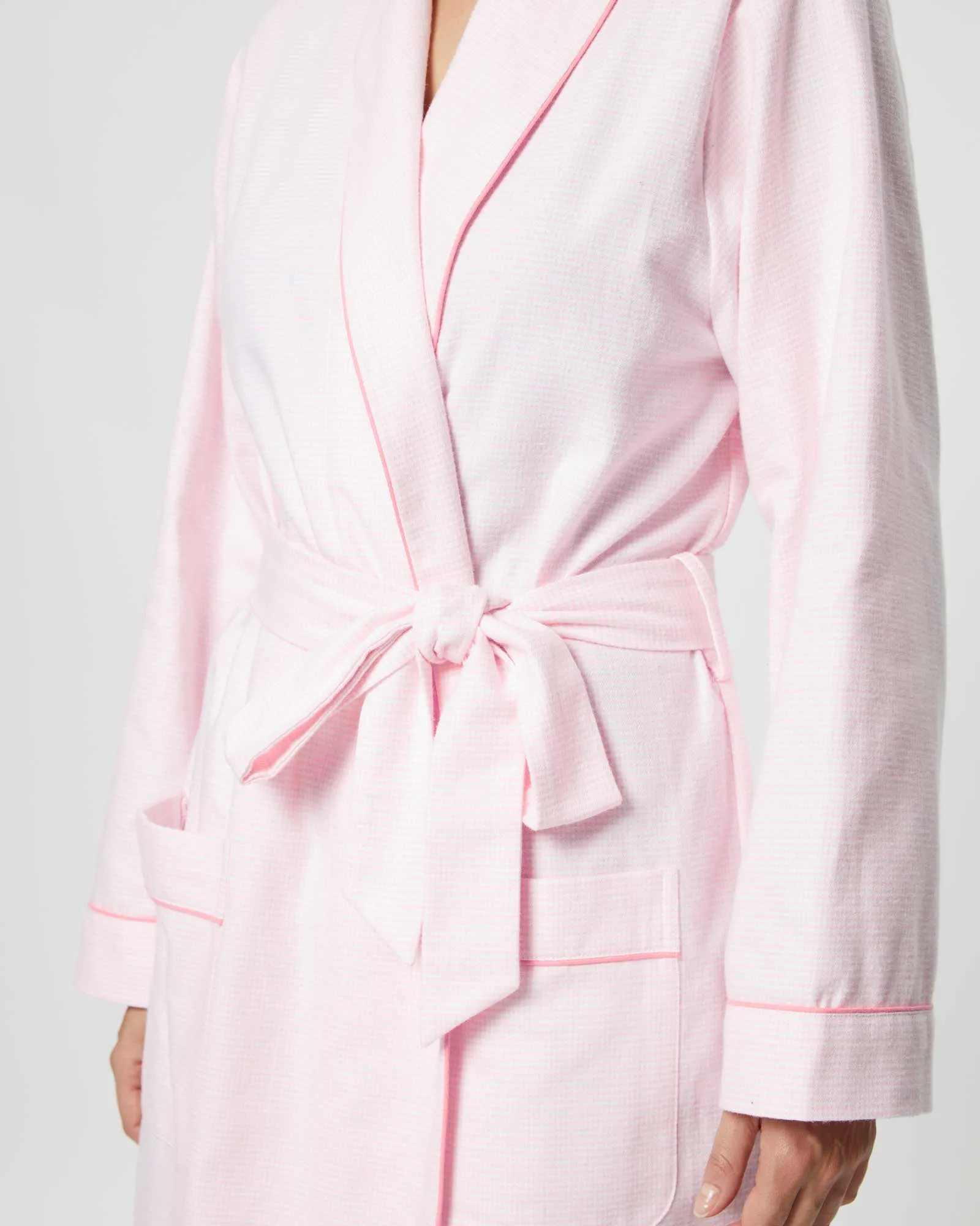 Women's Brushed Cotton Dressing Gown - Willet Pink